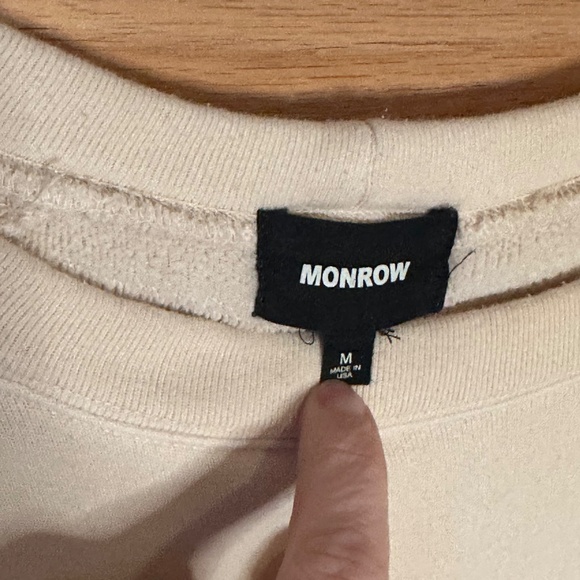 MONROW - Mixed Material Sweatshirt - Size Medium - Picture 4 of 6